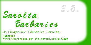 sarolta barbarics business card